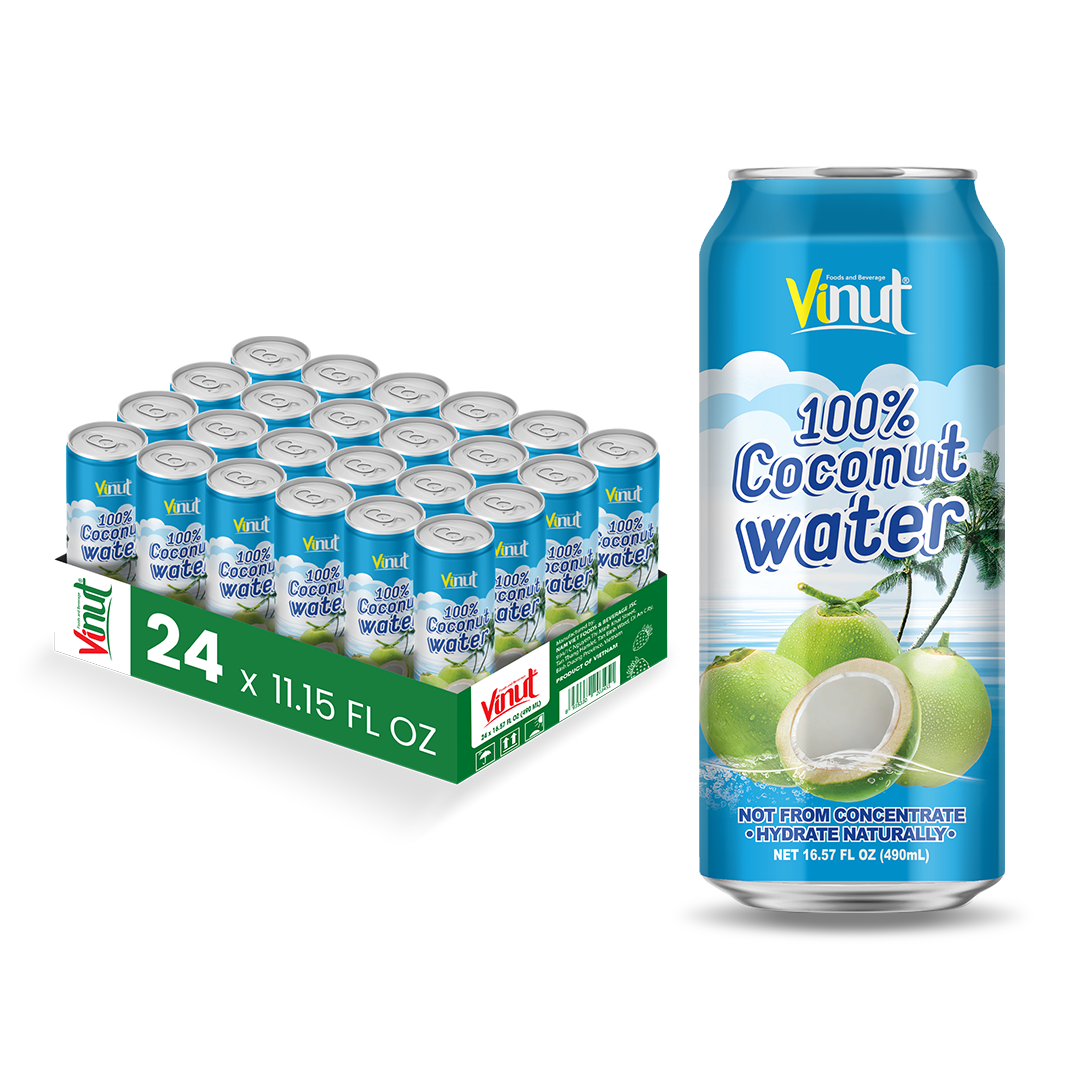 16.57 Fl Oz 100% Fresh Coconut Water Factories Exporters 490ml Can Pure Coconut Water Wholesale Drinks
