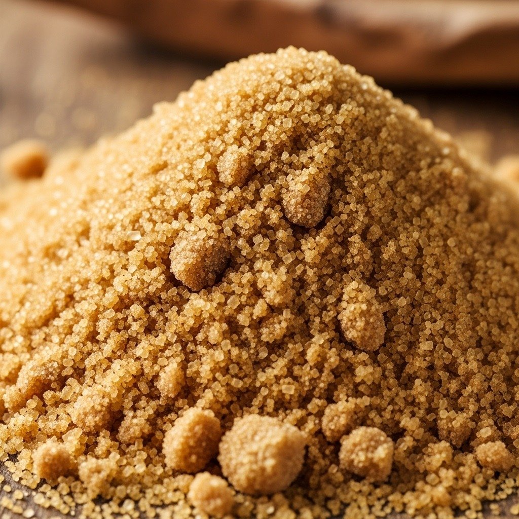 Golden brown sugar made from cane strong sweet taste used by bakeries cafes supermarkets and food manufacturing units