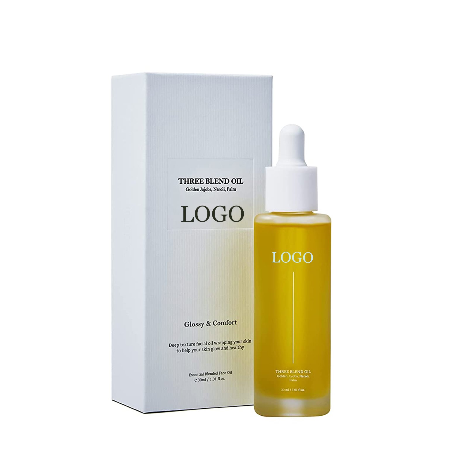 AiXin Private Label Blend Face Oil Golden Jojoba Neroli for Nourishment 1oz Vegan Facial Oil for Dry Skin