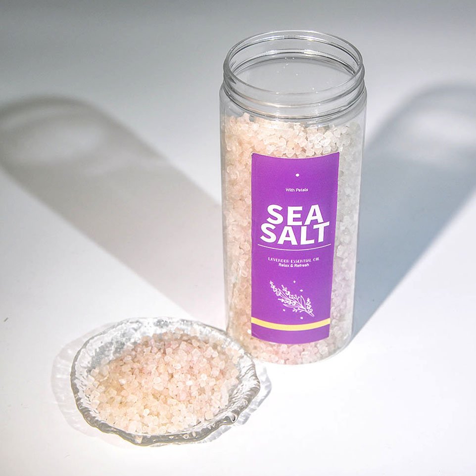 Lavender Essential Oil Sea Salt with Petals Natural Aromatherapy Bath Salt for Relaxation & Skin Rejuvenation Private Label