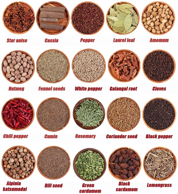 Wholesale Yulin Spice Various Seasoning Star Anise Cinnamon Fennel Cumin Chili Dried Ginger Turmeric